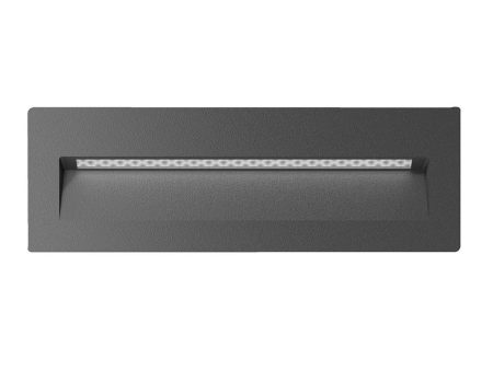 CLEARANCE ZAC-8 LED Rectangular Recessed Wall Step Light 12v in Grey For Cheap