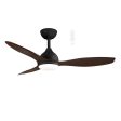 52  Elite DC Ceiling Fan Matt Black, Matt White, Matt Black Walnut with Light MEDC1333 Martec Lighting For Discount