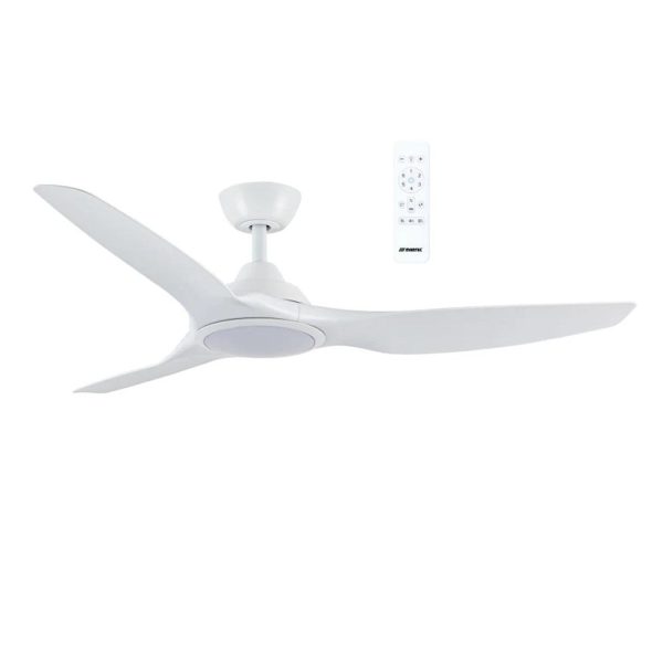 52  Impact DC Ceiling Fan Matt Black, Matt White, Matt Black Walnut with Light MIDC1333 Martec Lighting For Sale