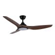 52  Impact DC Ceiling Fan Matt Black, Matt White, Matt Black Walnut with Light MIDC1333 Martec Lighting For Sale