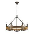 Funale Pendant Light 6Lt in Natural Wood Oil Rubbed Bronze or Oak Wood Satin Brass Online now