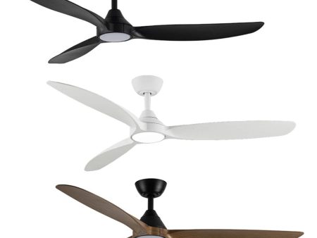 56  Seaforth DC Ceiling Fan Matt Black, Matt White, Matt Black Teak with Light MDCS1433 Martec Lighting Hot on Sale