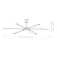 72  Albatross II Smart DC Ceiling Fan Matt White MDCAW + MDCAB180W Martec Lighting For Sale