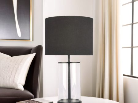 Contemporary Black and Glass Table Lamp Discount