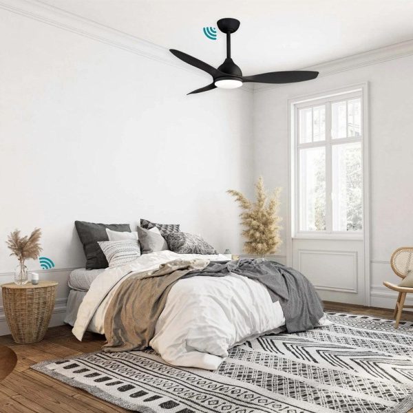 52  Elite DC Ceiling Fan Matt Black, Matt White, Matt Black Walnut with Light MEDC1333 Martec Lighting For Discount