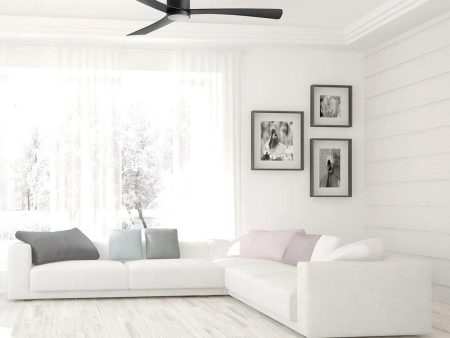 52  Metro DC Ceiling Fan Matt Black, Matt White, White Oak with Light MDCM1333 Martec Lighting For Sale