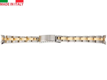 13mm Italian Oyster Style 18K Yellow Gold & Stainless Steel Two-Tone Band Online now