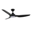 52  Impact DC Ceiling Fan Matt Black, Matt White, Matt Black Walnut with Light MIDC1333 Martec Lighting For Sale