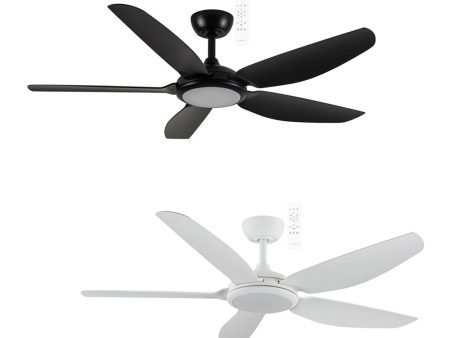 52  Esprit DC Ceiling Fan Matt Black, Matt White with Light MDCE1353 Martec Lighting Online