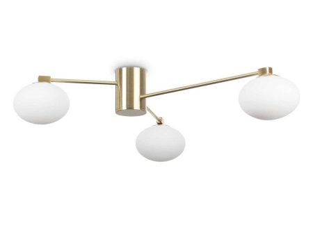 Hermes Ceiling Light 3Lt in Satin Brass Fashion