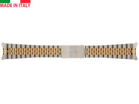 19mm Italian Jubilee Style 18K Yellow Gold & Stainless Steel Two-Tone Band For Discount