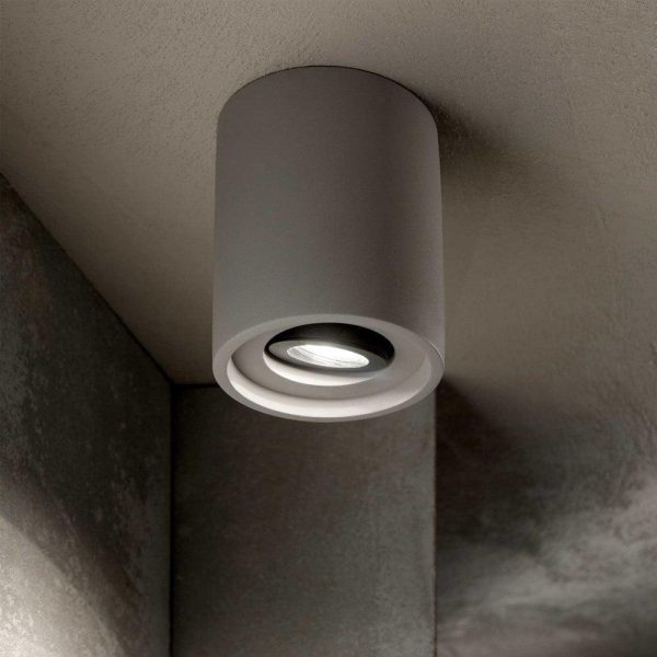 Oak Ceiling Light Round in White or Concrete Cheap