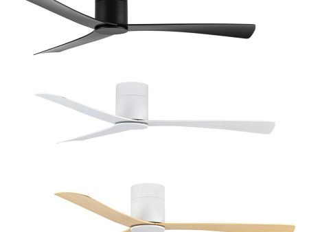 52  Metro DC Ceiling Fan Matt Black, Matt White, White Oak MDCM133 Martec Lighting For Sale