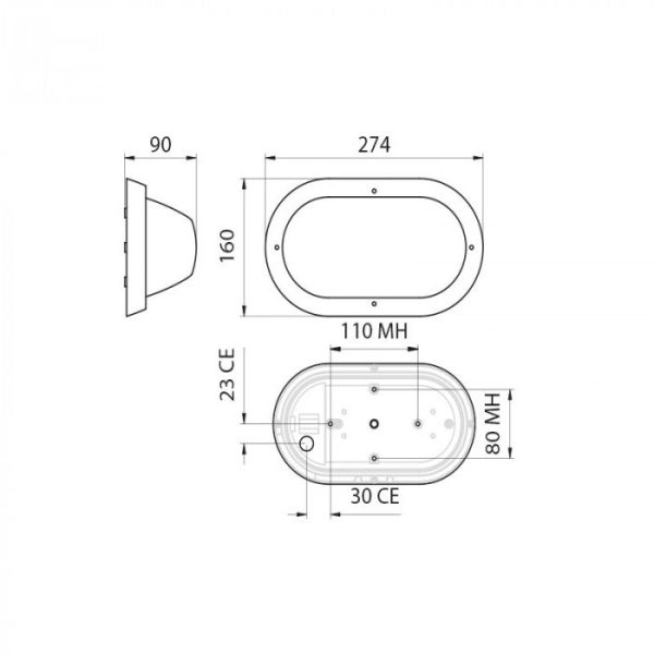 CLEARANCE Double Guard LED Polycarbonate Bulkhead Bunker Light - LJL6002 Cheap