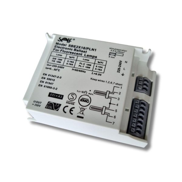 2x 18w Self Ballast for Fluorescent Lamps SBE2X18 PLN1 Discount