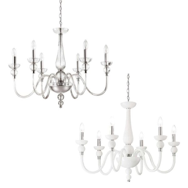 Doge Chandelier 6Lt in Clear or White Online now