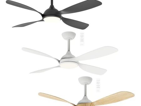 50  Hampton Smart WIFI DC Ceiling Fan Black, White, White Oak with Light MHDC1343 Martec Lighting Online now