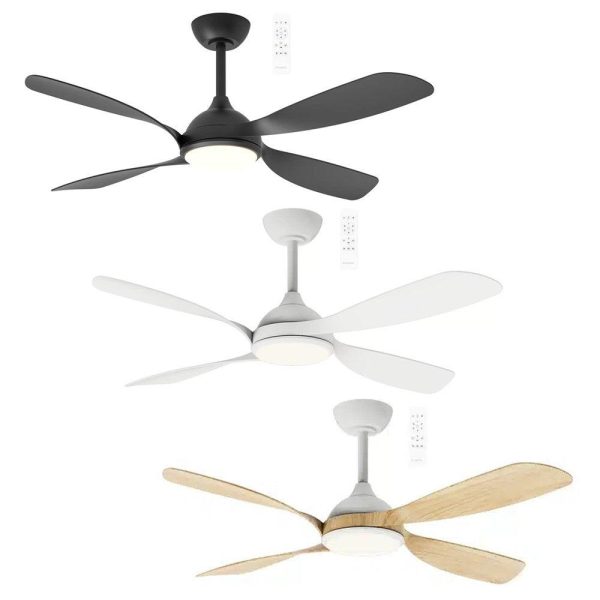 50  Hampton Smart WIFI DC Ceiling Fan Black, White, White Oak with Light MHDC1343 Martec Lighting Online now