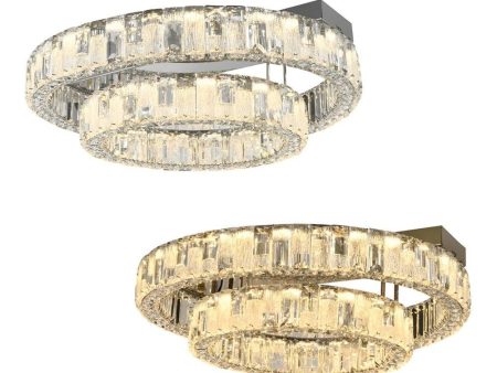 Rias 2 Ring Close to Ceiling Light in Chrome or Gold on Sale