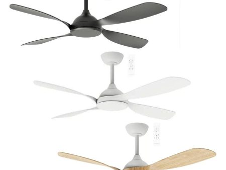 50  Hampton Smart WIFI DC Ceiling Fan Black, White, White Oak MHDC134 Martec Lighting For Cheap