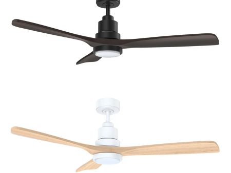 52  Mallorca DC Ceiling Fan Matt Black Walnut, Matt White Natural with Light MMDC1333 Martec Lighting Fashion