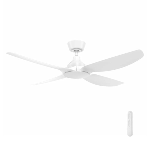 52  Jota 4B DC Ceiling Fan White FC2110134WH Mercator Lighting For Sale