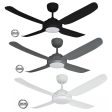 52  Spinika II AC Ceiling Fan Black, Titanium, White with Light SPIN1304XX-L Ventair For Sale