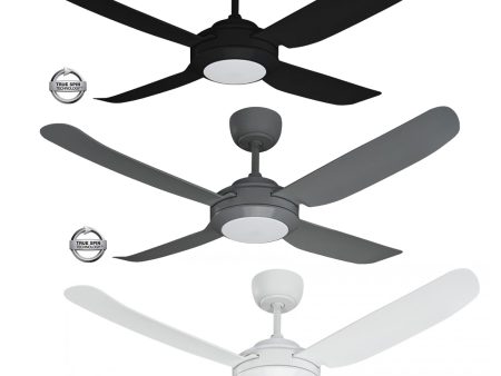 52  Spinika II AC Ceiling Fan Black, Titanium, White with Light SPIN1304XX-L Ventair For Sale