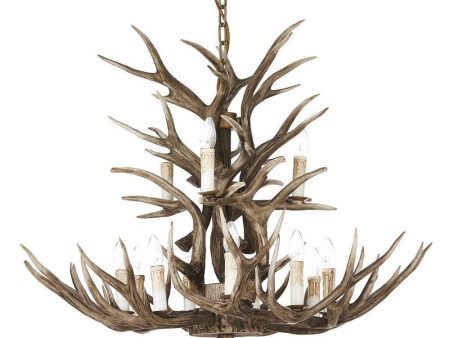 Chalet Chandelier 12Lt in Beige Sale