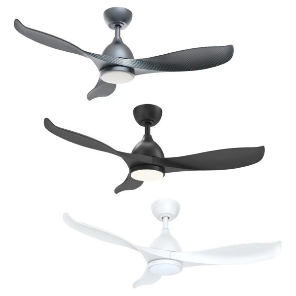 52  Scorpion DC Ceiling Fan Graphite Carbon, Matt Black, Matt White with Light MSDC1333 Martec Lighting Sale