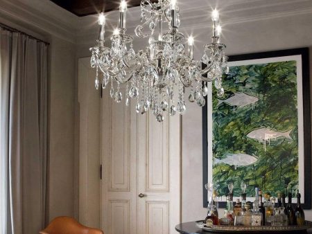 Gioconda Chandelier 8Lt in Silver, Gold Online Sale