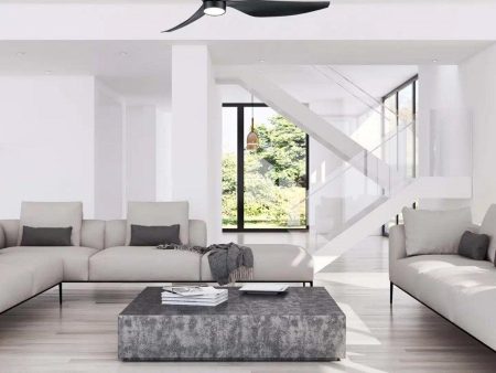 50  Genoa Smart WIFI DC Ceiling Fan Black, White with Light MGDC1333 Martec Lighting For Sale