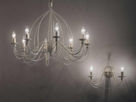 Corte Chandelier 8Lt in White, Rust Fashion